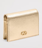 Valentino Garavani VLogo Signature lommebok metallisk skinn, UK-versjon