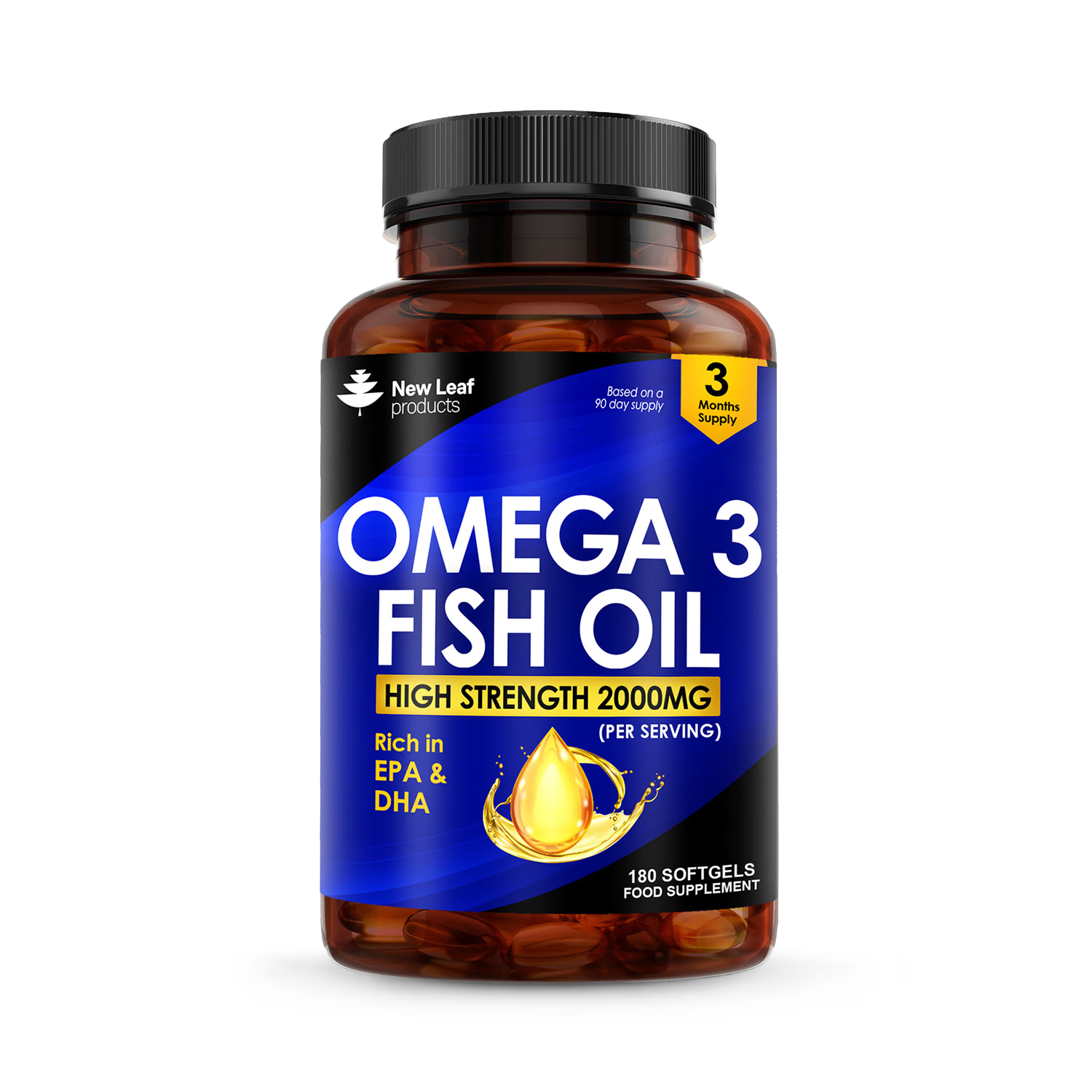 New Leaf Omega 3 fish oil softgels 180 count - British product