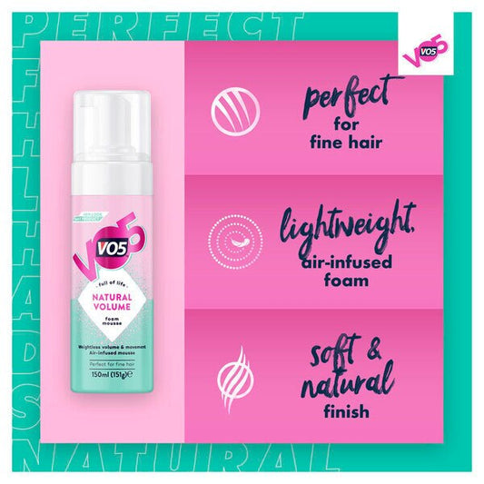 VO5 Natural Volume Foam Mousse 250ml