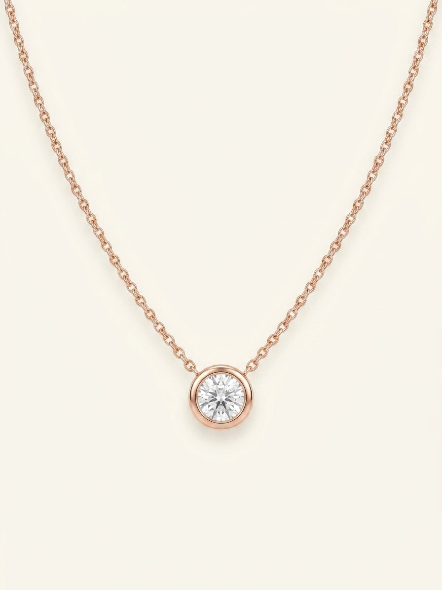 Cartier d'Amour large necklace 18ct rose gold 0.18ct diamond 38-41cm (British brand)