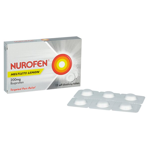 Nurofen Meltlets Lemon 200mg Self-Dissolving Tablets 12s