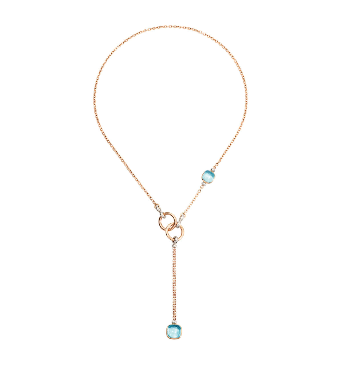 Pomellato Nudo necklace in mixed gold with topaz and diamonds - British product
