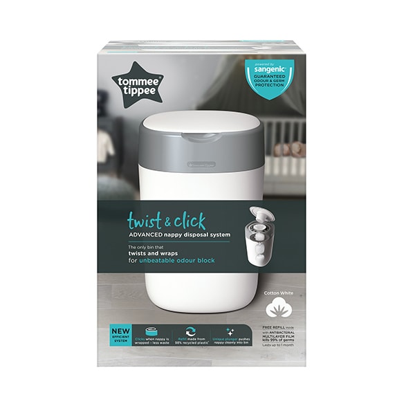 Tommee Tippee Twist and Click Advanced Nappy Disposal Bin GOODS Superdrug   