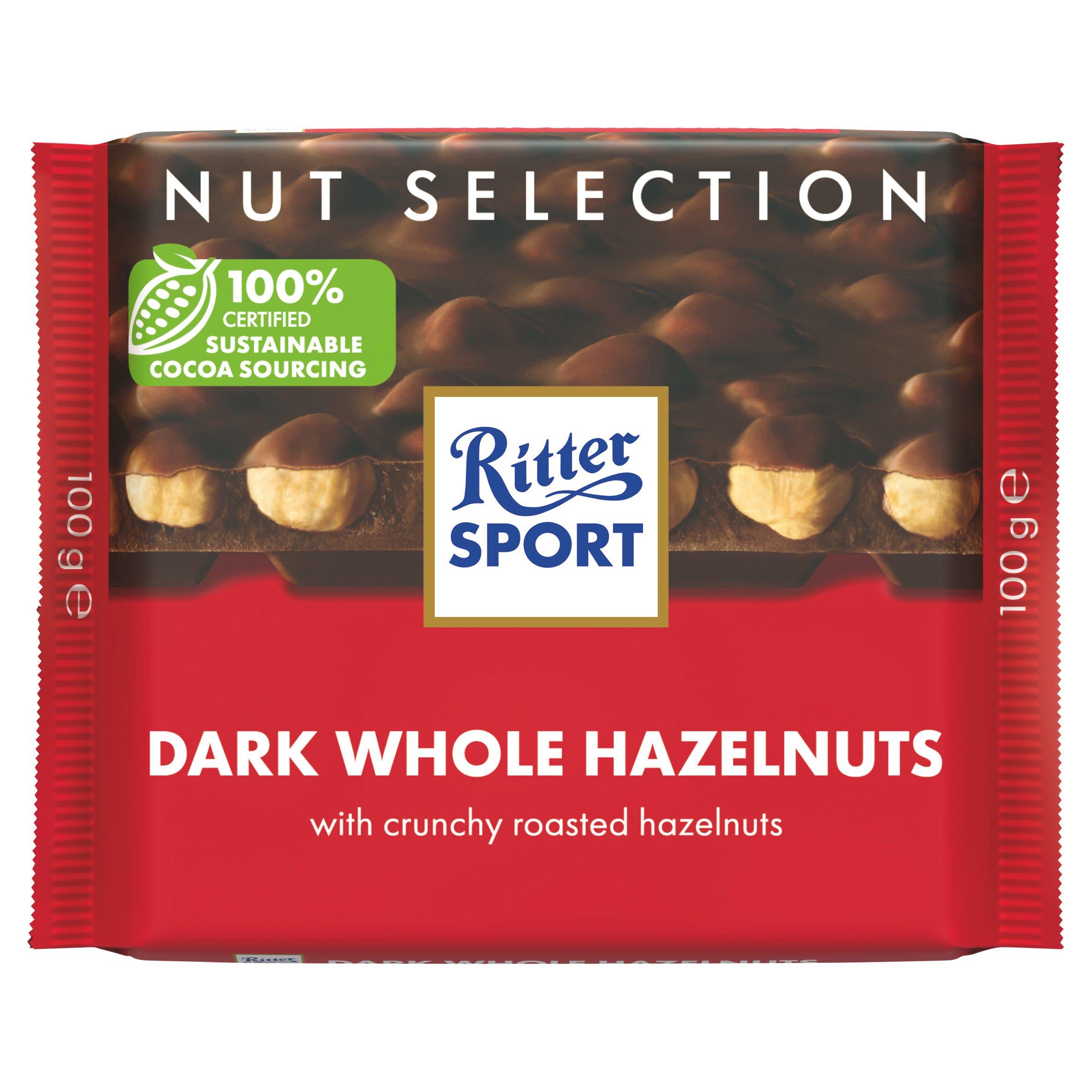 Ritter Sport Nut Selection Dark Whole Hazelnuts 100g GOODS Sainsburys   