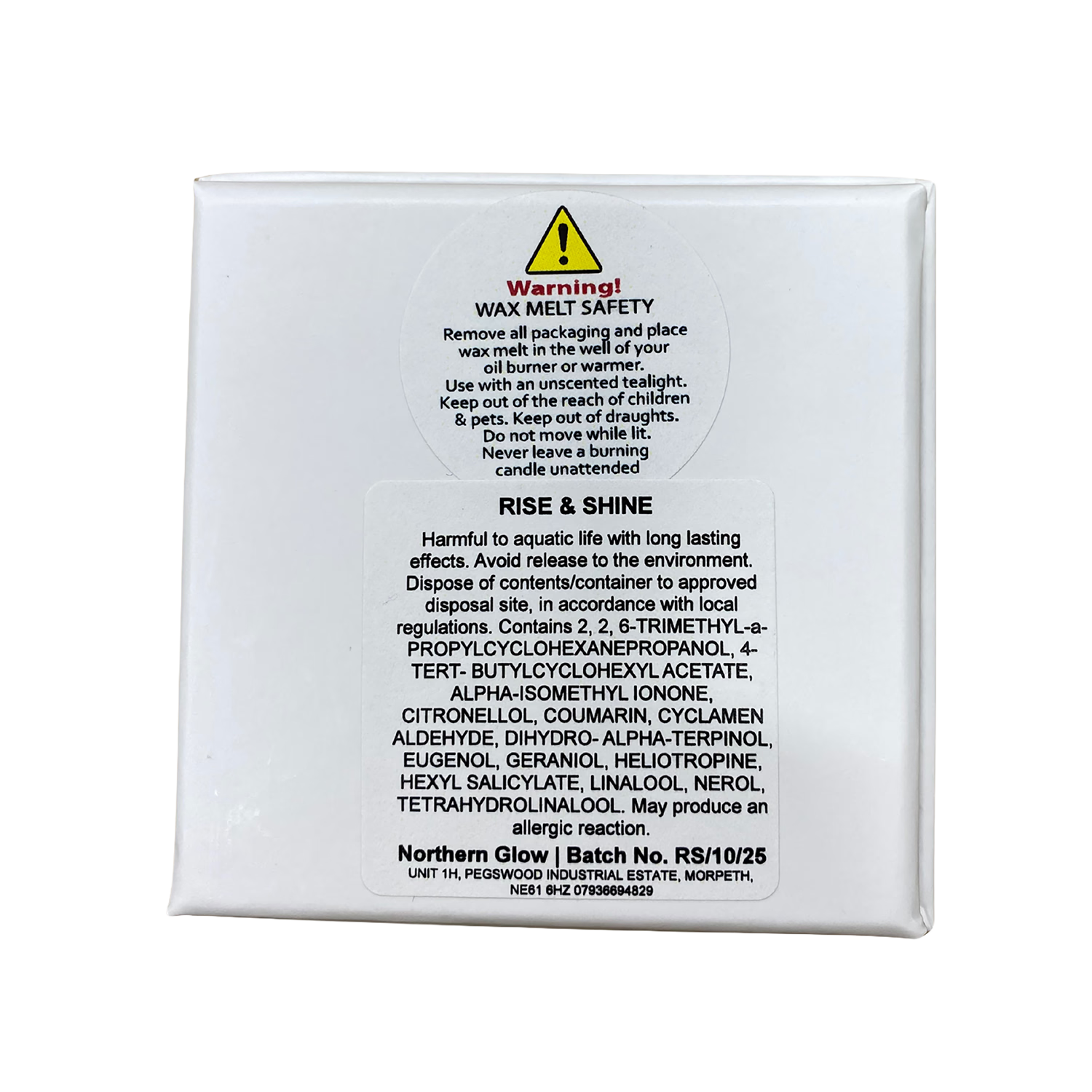 Scented wax melt squares with natural wax (British brand)