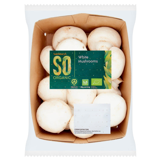 Sainsbury's White Closed Cup Mushrooms, SO Organic 300g GOODS Sainsburys   