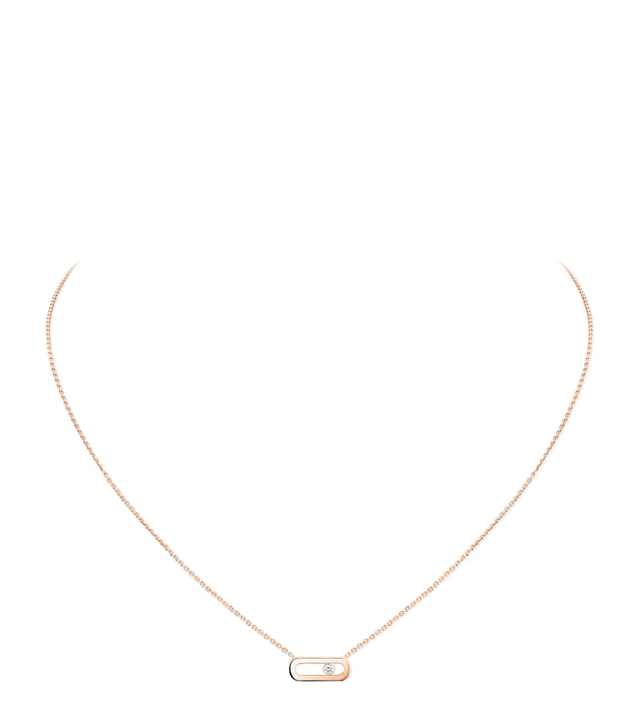 Messika Move Uno pink gold diamond necklace 0.02ct (British brand)