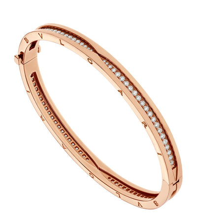 Harrods Bvlgari B.zero1 Rose Gold and Diamond Bangle- Buy online at McGrocer