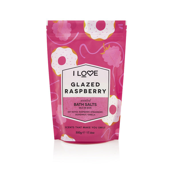 I Love Glazed Raspberry bath salts 500g, imported from the UK