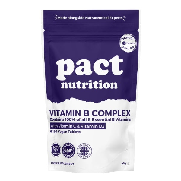 Pact Nutrition B Complex with D3 and C 120 tablets (British brand)