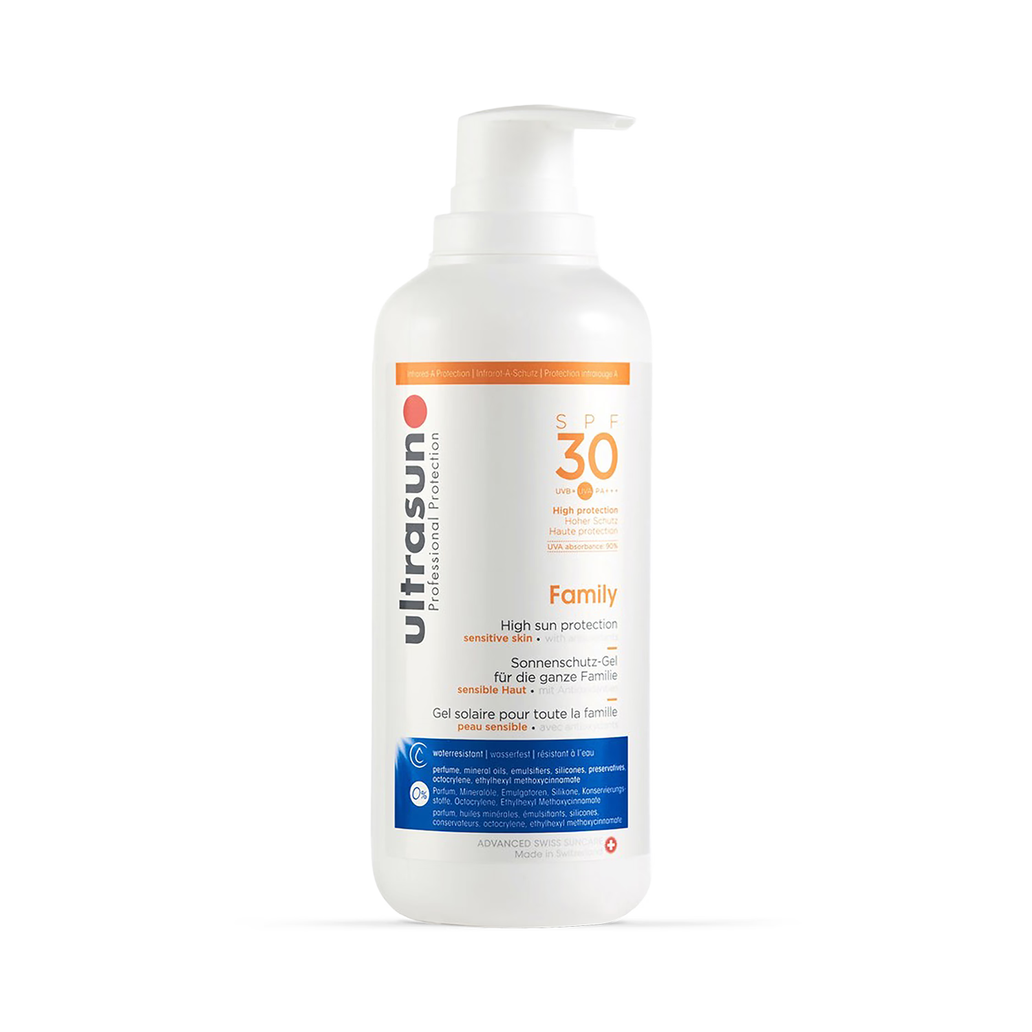 Ultrasun Family SPF 30 sunscreen 400ml, imported from the UK