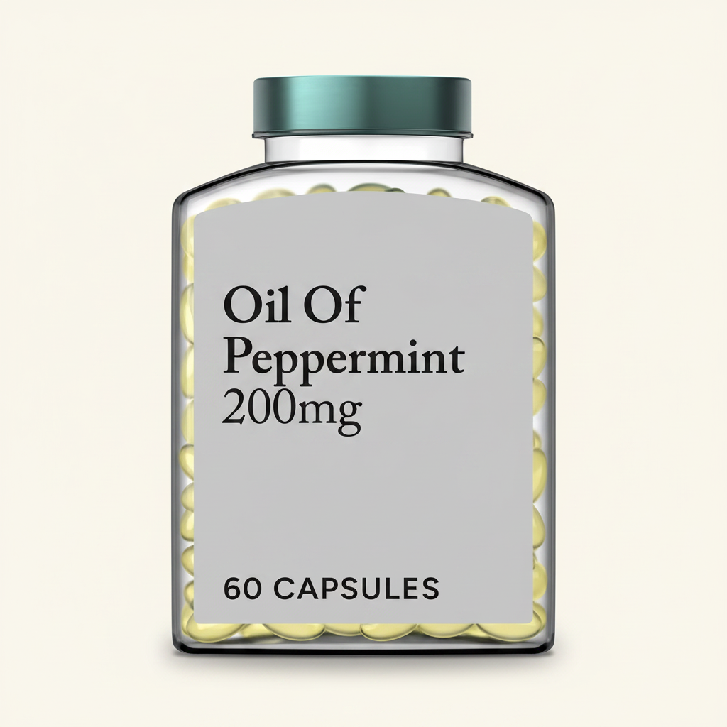 Holland & Barrett peppermint oil capsules 200mg 60 pack, UK version