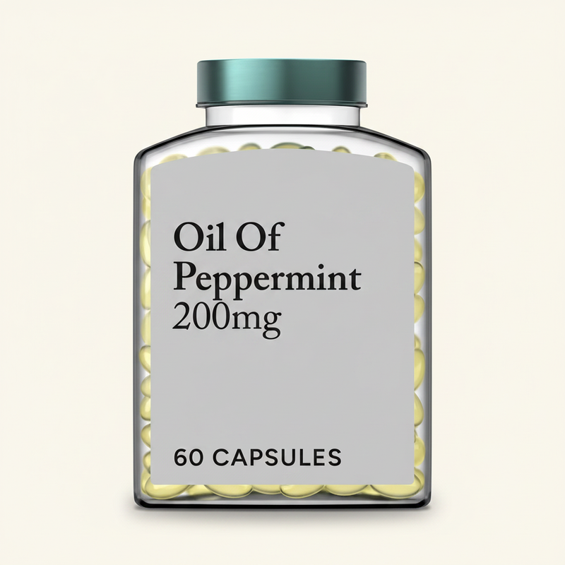 Holland & Barrett peppermint oil capsules 200mg 60 pack, UK version