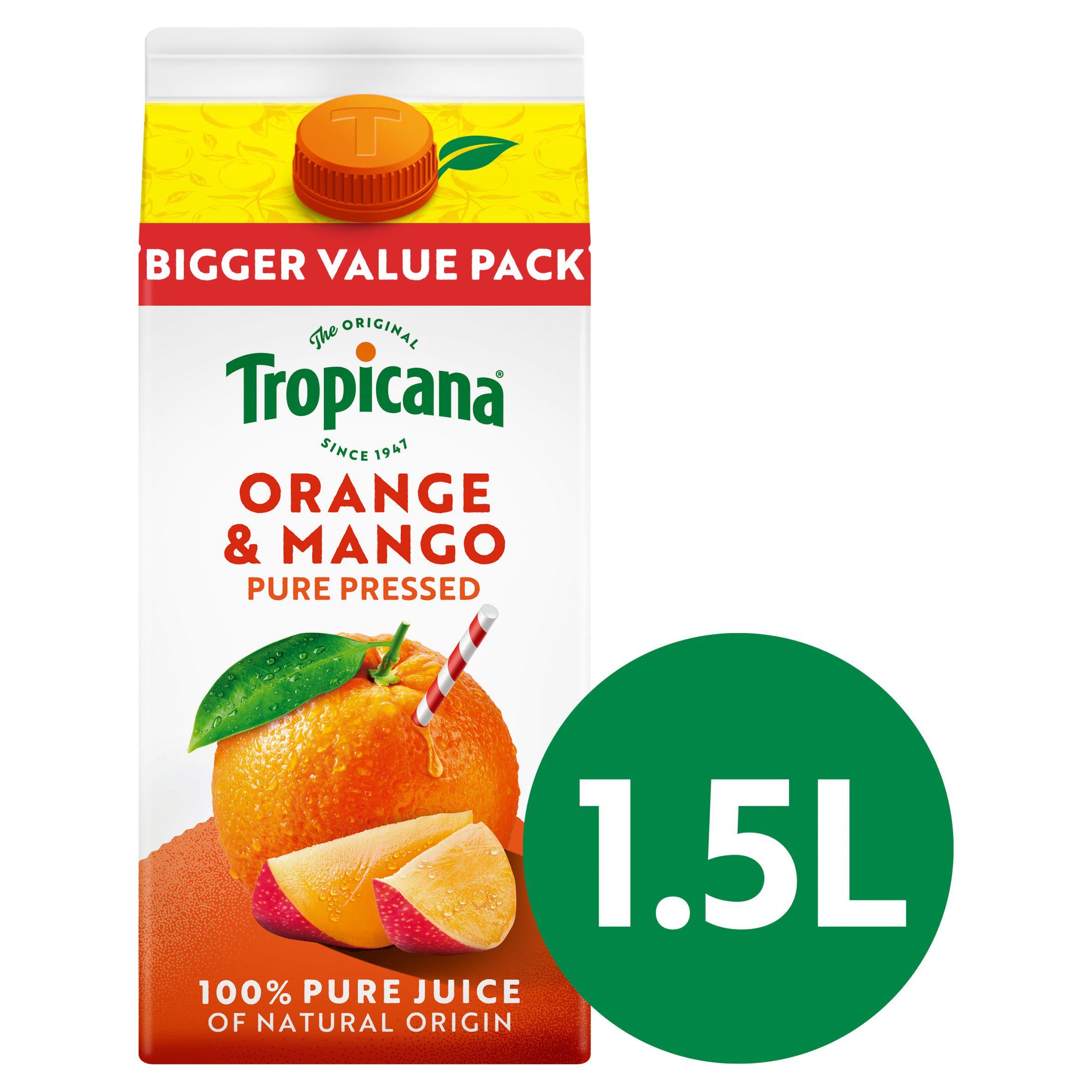 Tropicana Pure Orange & Mango Fruit Juice 1.5L All chilled juice Sainsburys   