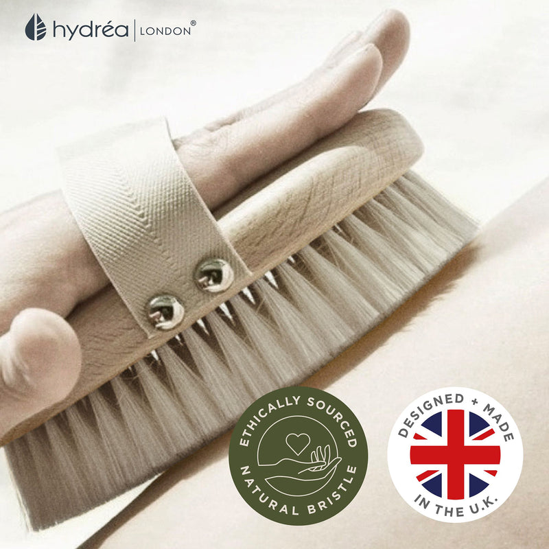 Hydréa London natural bristle body brush, imported from the UK