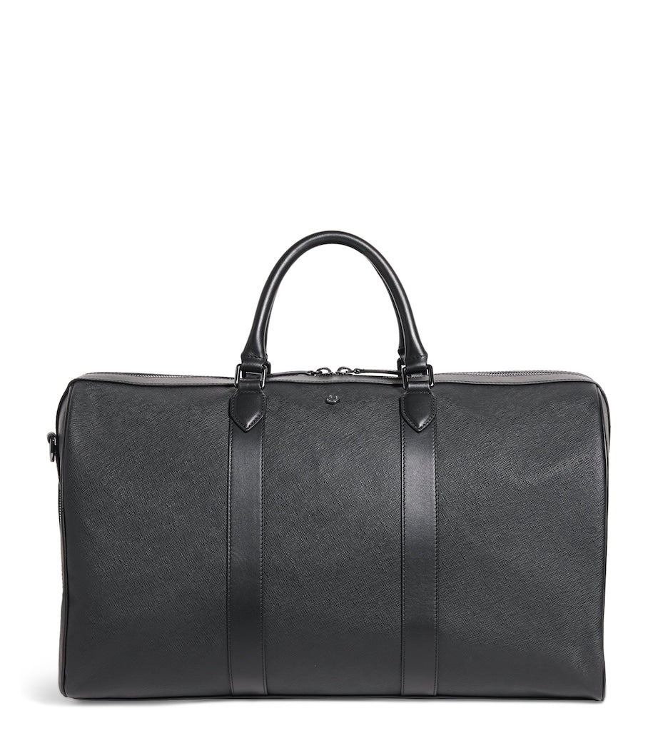 Harrods leather holdall with gunmetal hardware, imported from the UK