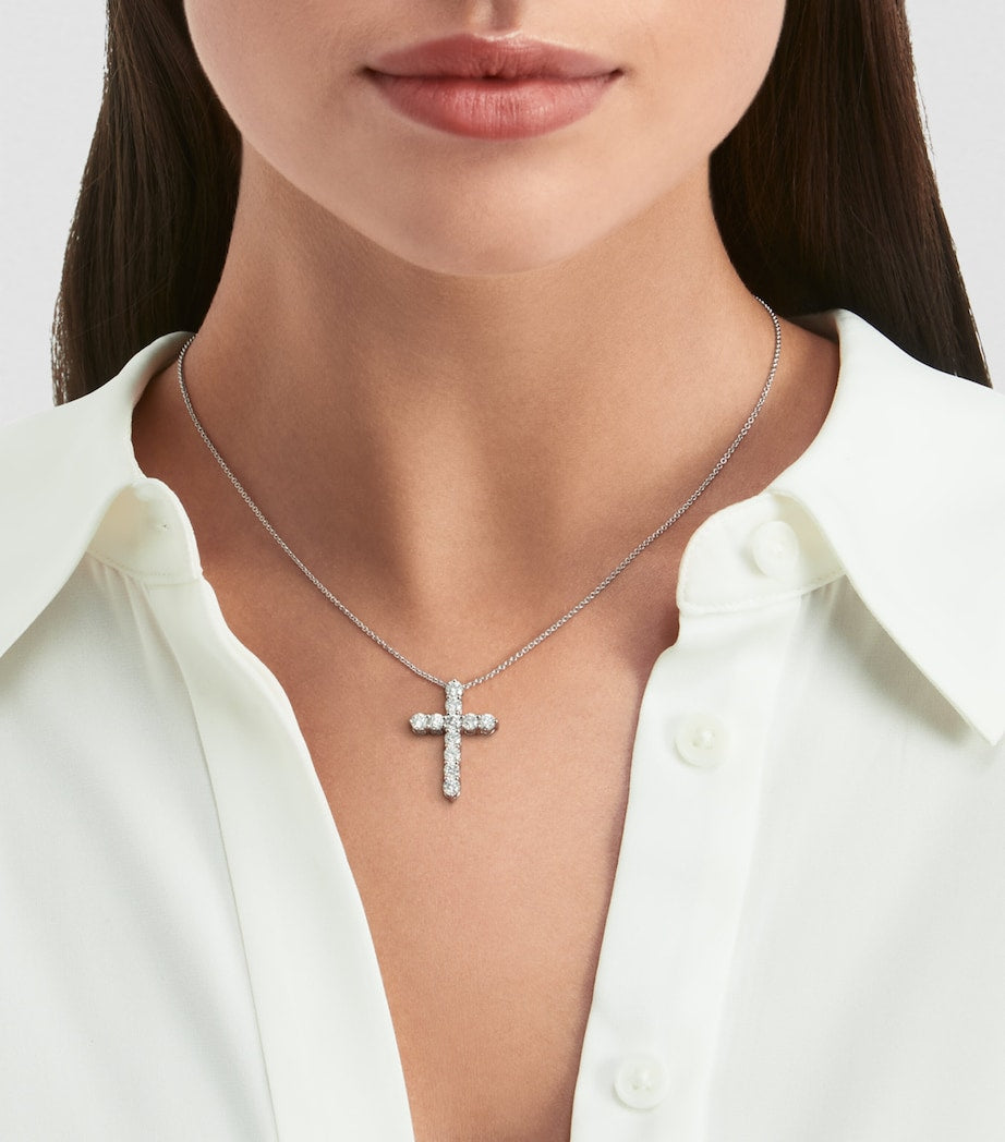 Graff white gold diamond cross necklace, UK version