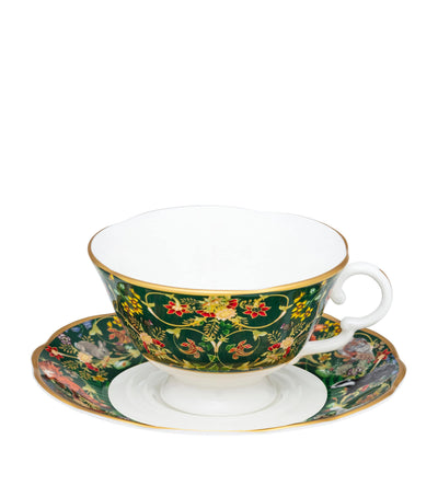 Harrods Halcyon Days Woodland Wildlife Fine Bone China Teacup and Saucer Set- Buy online at McGrocer