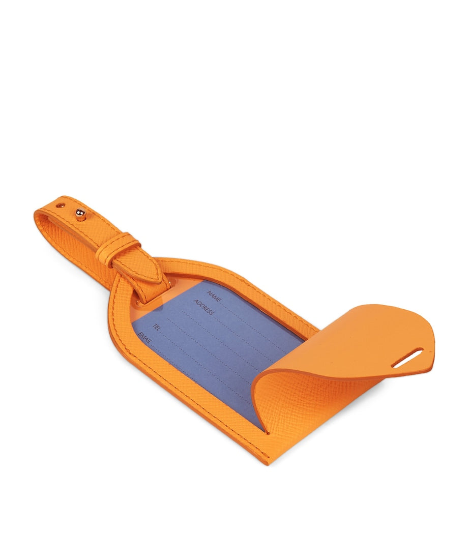 Smythson Calfskin Panama Luggage Tag (British brand)
