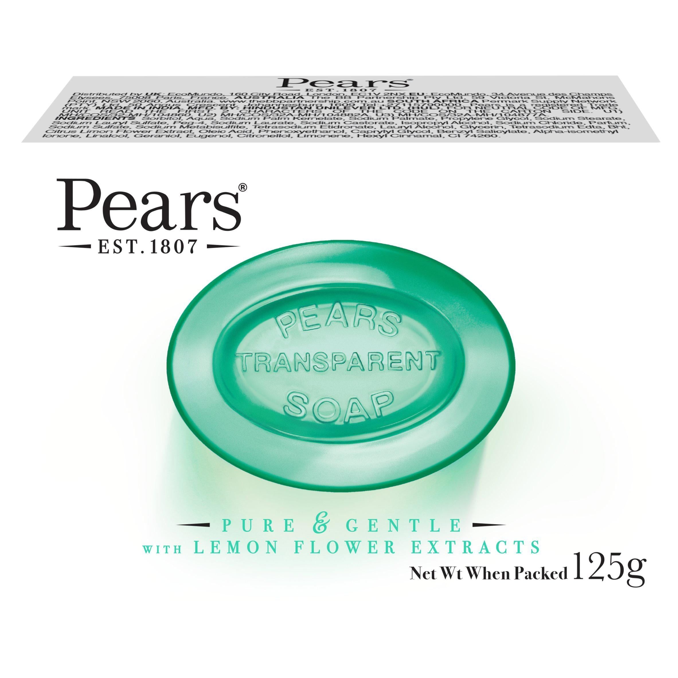 Pears Lemon Flower Bar Soap 125g Bar soap Sainsburys   