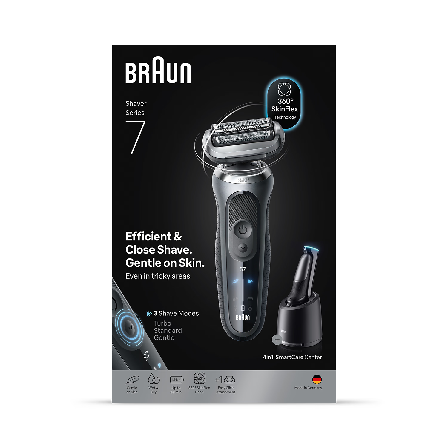 Braun Series 7 electric shaver with SmartCare Center grey (British brand)