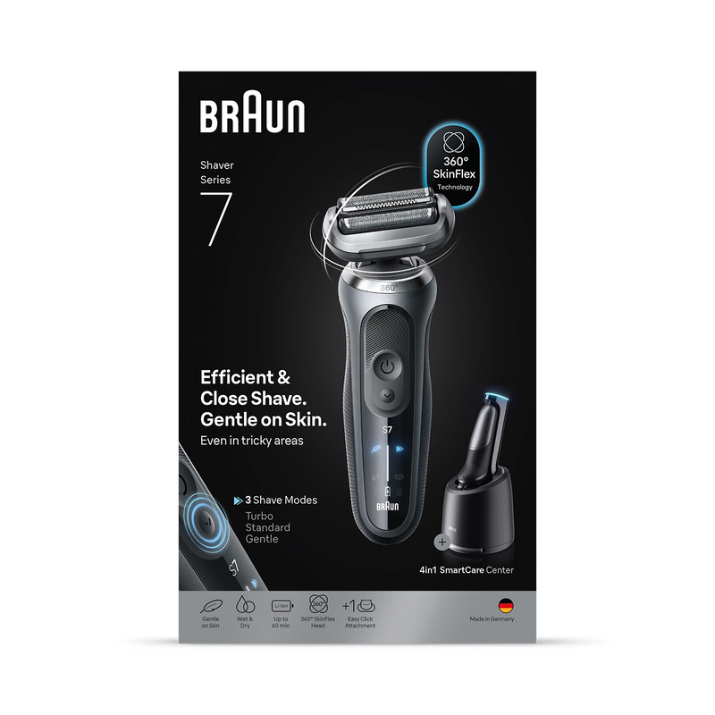 Braun Series 7 electric shaver with SmartCare Center grey (British brand)