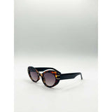 SVNX oval cat-eye sunglasses in tortoise, imported from the UK