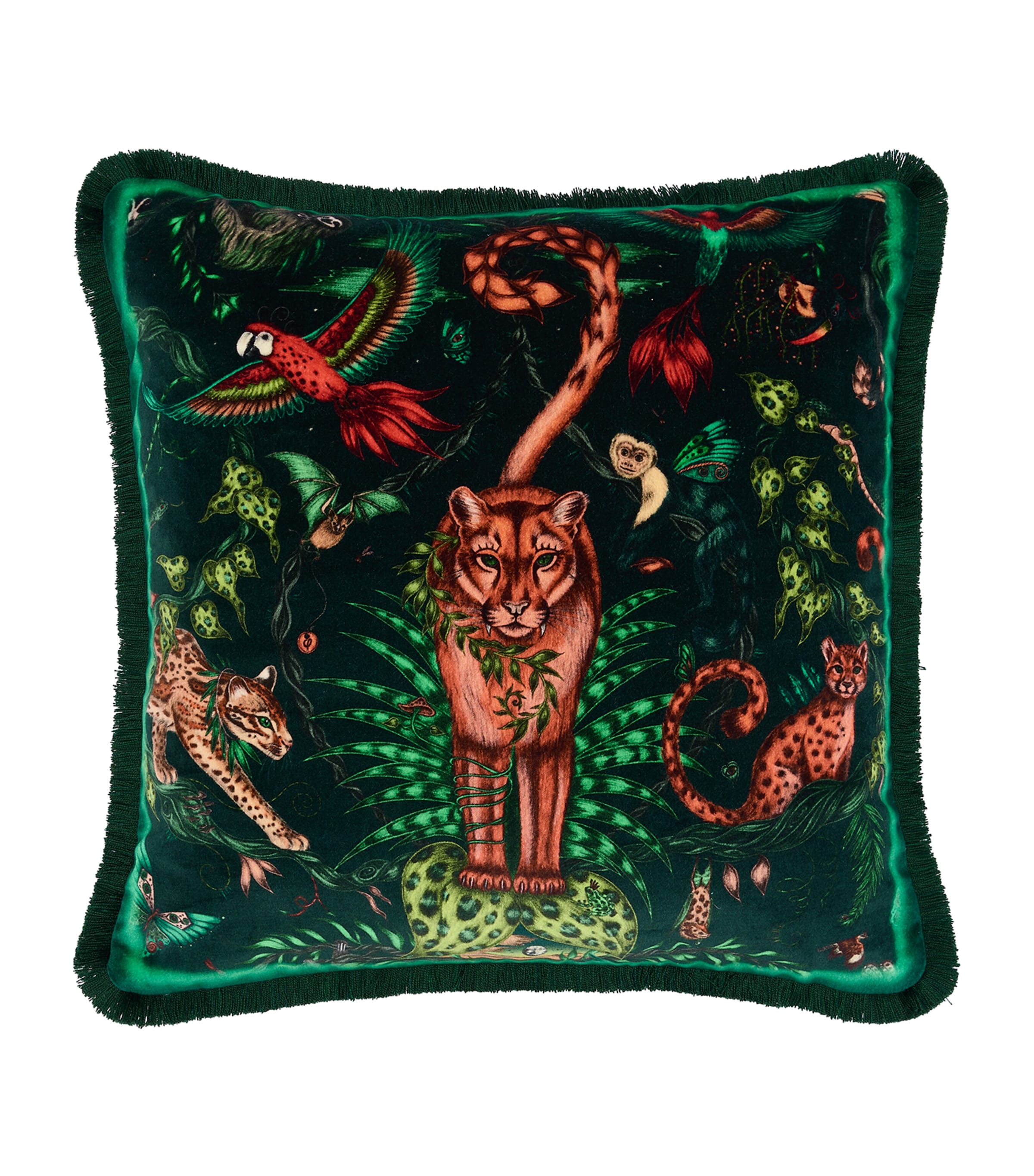 Emma J Shipley Velvet Bosque Dreams Cushion 45cm x 45cm - British product
