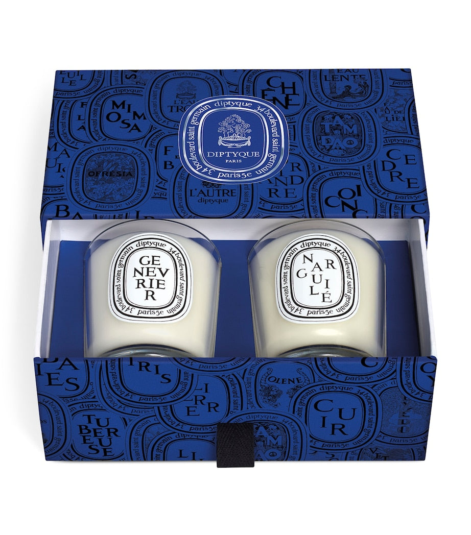 Diptyque mini candle set with Narguilé and Genévrier scents (2 x 70g) - British product