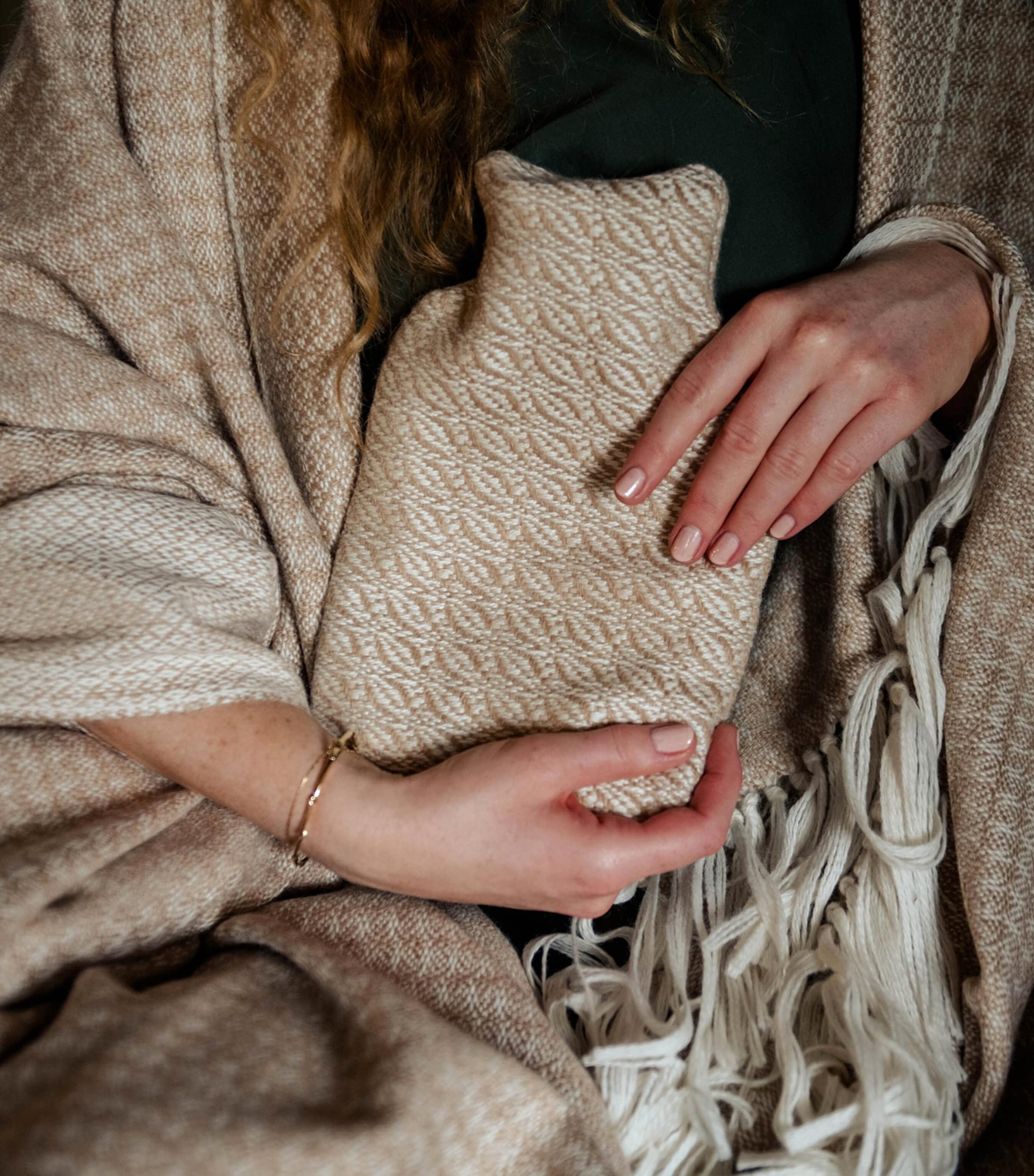 Araminta Campbell small alpaca-blend hot water bottle - British product