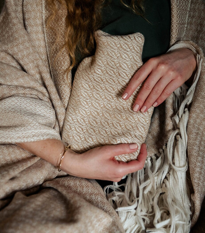 Araminta Campbell small alpaca-blend hot water bottle - British product