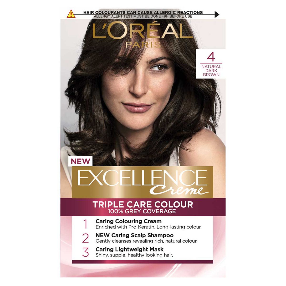 L’Oréal Paris Excellence Crème Permanent Hair Dye, Up to 100% Grey Hair Coverage, 4 Brown GOODS Boots   