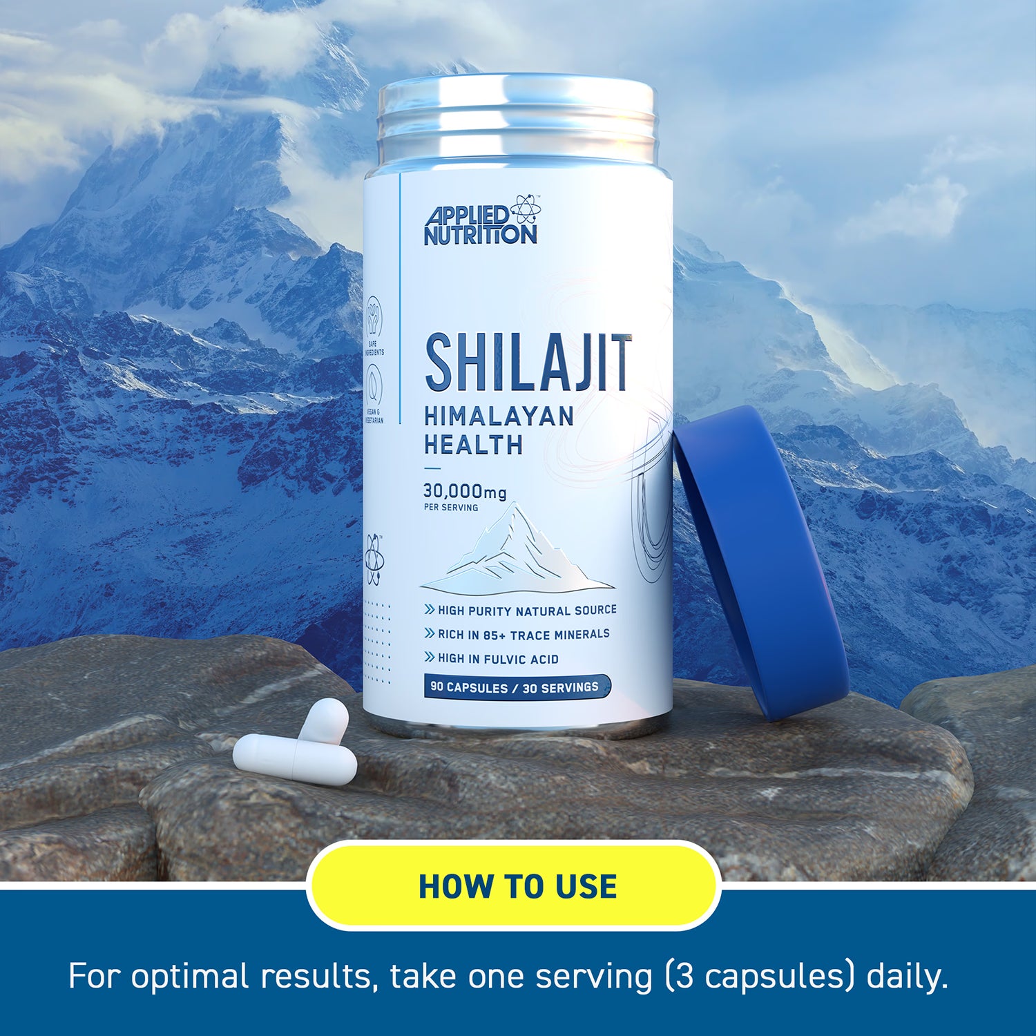 Pure Shilajit capsules 90 count, UK version