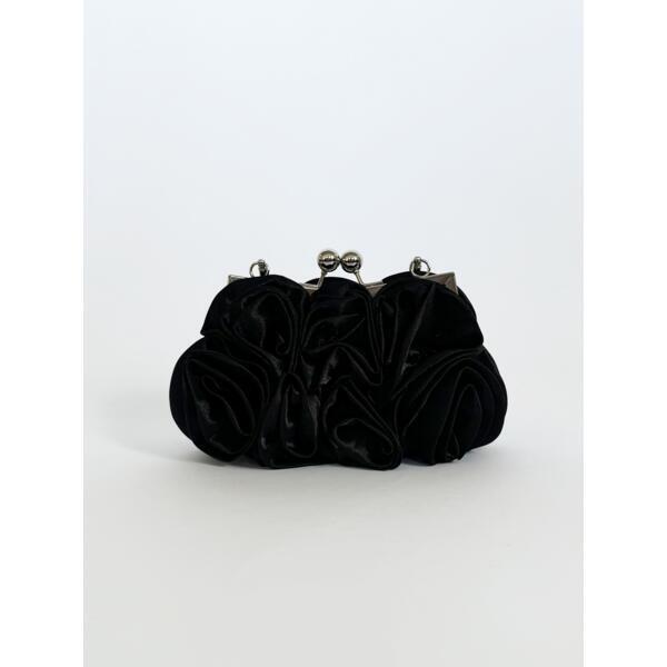 SVNX 3D Rose Clutch Bag in Black, UK version