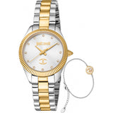 Just Cavalli silver ladies watch and bracelet gift set, UK version