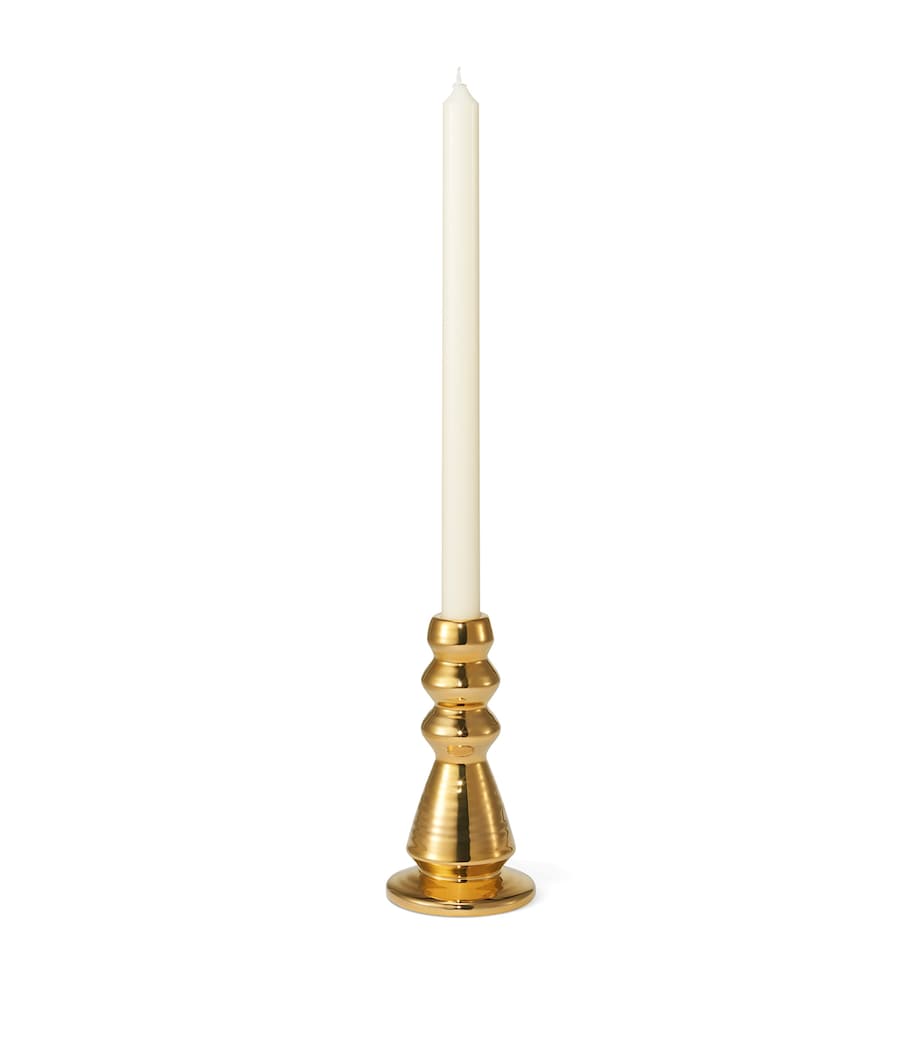Aerin gold-plated Allette ceramic candle holder 16cm - British product