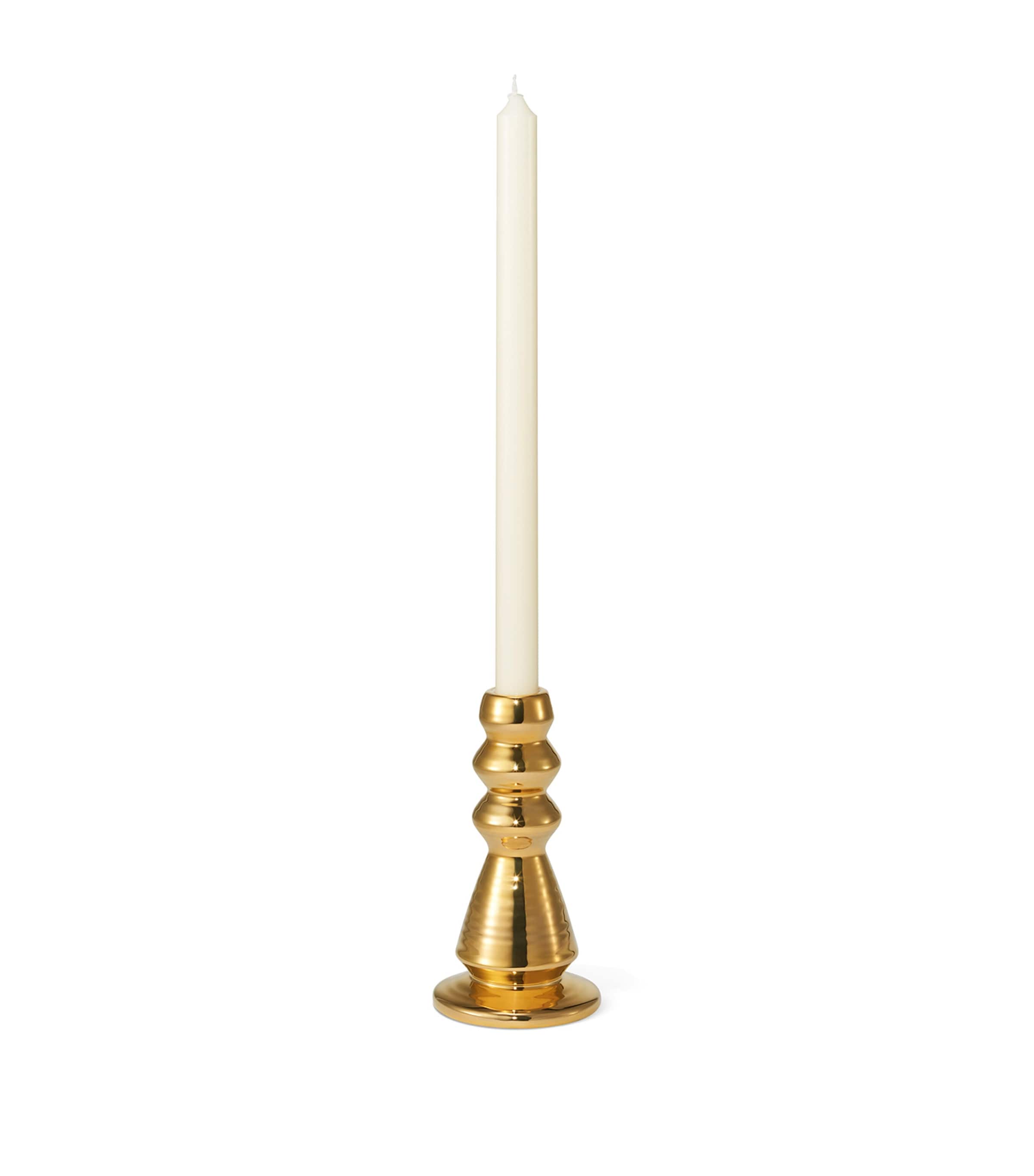 Aerin gold-plated Allette ceramic candle holder 16cm - British product