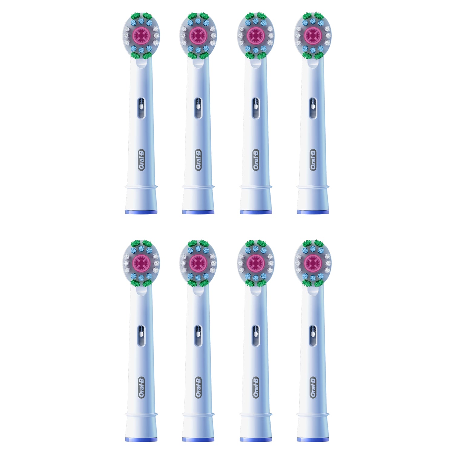 Oral-B Pro 3D White toothbrush heads with X Filament 8 count, imported from the UK