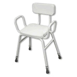 NRS Healthcare Malvern Perching Stool with Armreasts and Padded Seat, White GOODS Boots   