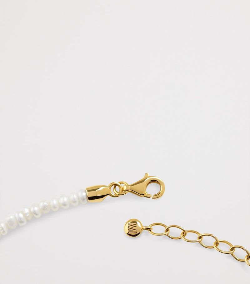 Monica Vinader gold vermeil freshwater pearl heart bracelet (British brand)