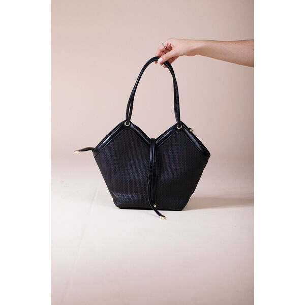 SVNX Textured Tote Bag in Black (British brand)