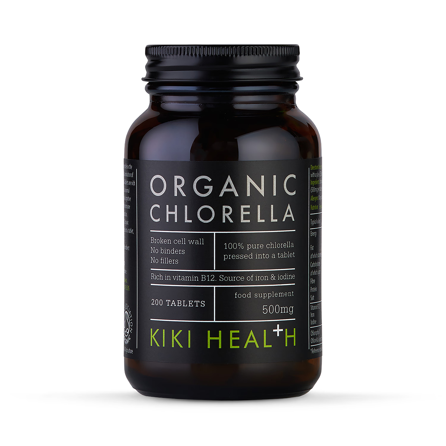 KIKI Health organic chlorella tablets 200 count, imported from the UK