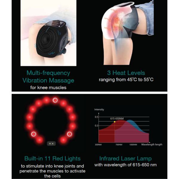 Eleeels R3 knee massager with heat and red light therapy, imported from the UK