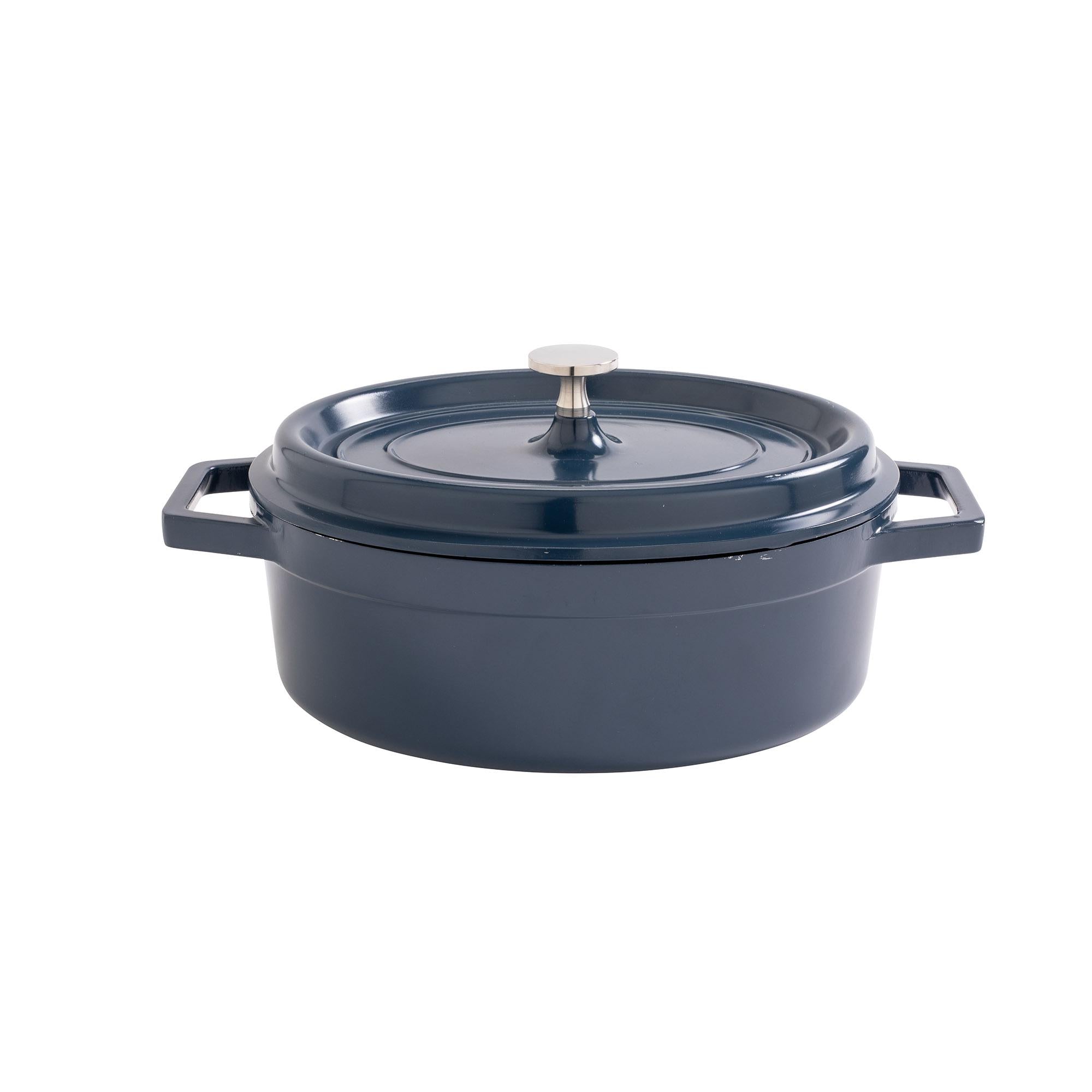 Habitat Cast Aluminium Blue Casserole Dish 3.6L GOODS Sainsburys   