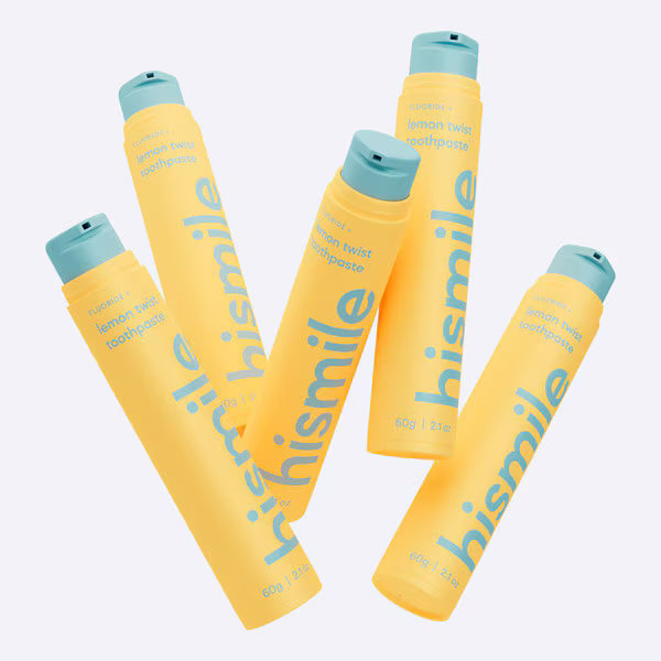 Hismile Lemon Twist Citrus Toothpaste with fresh lemon flavor, UK version