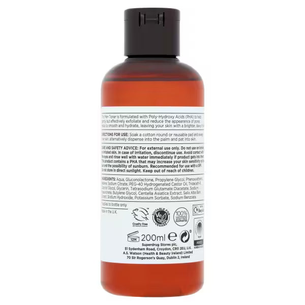 Me+ PHA Exfoliating Toner 200ml bottle, imported from the UK