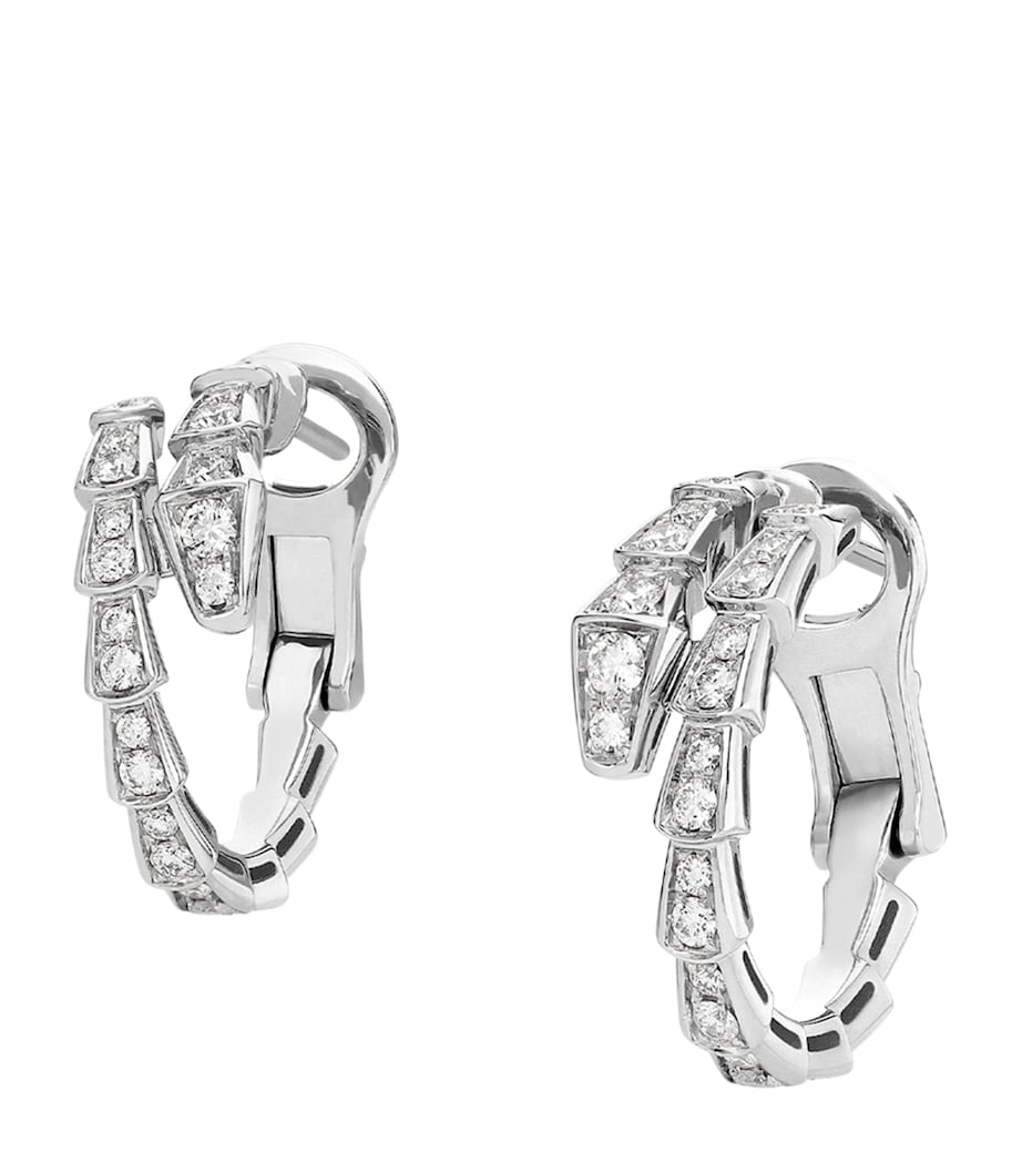Bvlgari Serpenti Viper hoop earrings white gold diamonds, UK version