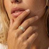 MUCHV croissant thick ring 18k gold or silver - British product