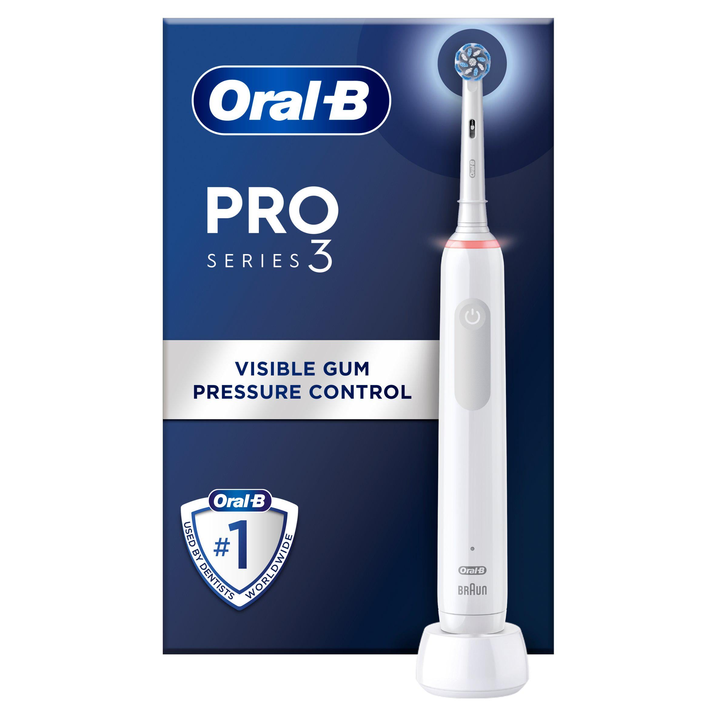 Oral-B Pro 3 - 3000 - Black/White Sensitive Electric Toothbrush electric & battery toothbrushes Sainsburys   