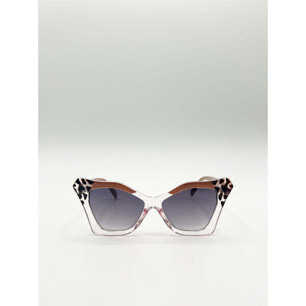 SVNX oversized cat-eye sunglasses in nude, UK version